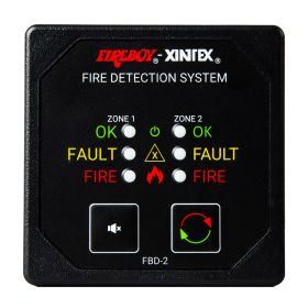 Fireboy-Xintex Two Zone Detection &amp; Alarm Panel - 2-5/8" Display - 12/24V DC