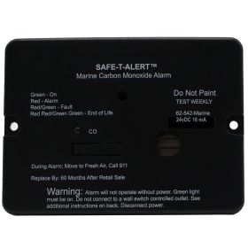 Safe-T-Alert 62 Series Marine Carbon Monoxide Alarm - 24V Flush Mount - Black