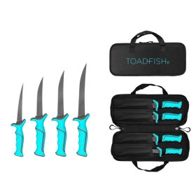 Toadfish Fixed Filet Knife Set - 4 Knives - 5&rdquo;, 6&rdquo;, 7&rdquo; &amp; 8&rdquo; Fixed Knives