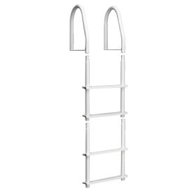 Dock Edge Fixed 4 Step Ladder Bright White Galvalume