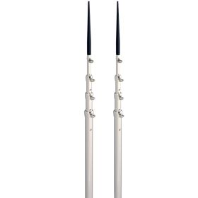 Lee's 16.5' Bright Silver Black Spike Telescopic Poles f/Sidewinder