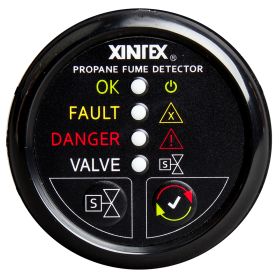 Fireboy-Xintex Propane Fume Detector w/Automatic Shut-Off &amp; Plastic Sensor - No Solenoid Valve - Black Bezel Display