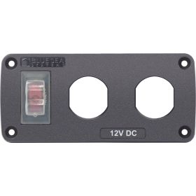 Blue Sea 4364 Water Resistant USB Accessory Panel - 15A Circuit Breaker, 2x Blank Apertures