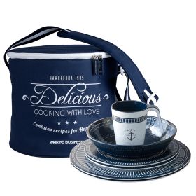 Marine Business Melamine Tableware &amp; Basket - SAILOR SOUL - Set of 16