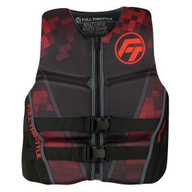 Full Throttle Men&#39;s Rapid-Dry Flex-Back Life Jacket - 3XL - Black/Red