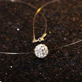 925 Silver Natural Freshwater Beads Fish Line Pearl Necklace (Dimensions: 925 silver, Color: Fishing line drill ball 10mm)