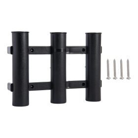 Goture Boat Fishing Rod Holder; 3 Rod Tube Plastic Holder Fishing Tackle Tool (Color: BLACK)
