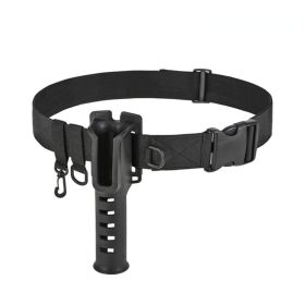 1pc Fishing Waist Belt With Adjustable Wading Belt Buckle; Rod Holder For Men Fishmen Outdoor (Color: BLACK)