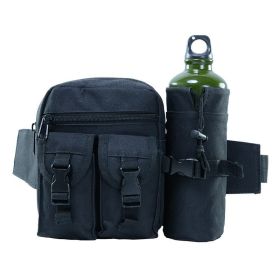 Camouflage Fishing Multifunctional, Lua Water Bottle Bag, Worker Waist Pack, Sports Outdoor Tactical Men's Waist Packs (Color: BLACK)