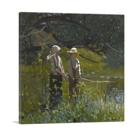 Fishing 1878 (Type: Standard Framed Canvas Print, size: 36" x 36" / 90cm x 90cm (approx))