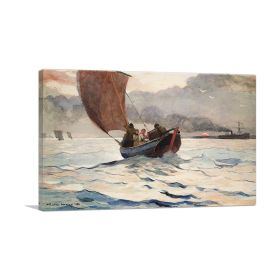 Returning Fishing Boats 1883 (Type: Standard Framed Canvas Print, size: 28" x 20" / 70cm x 50cm (approx))