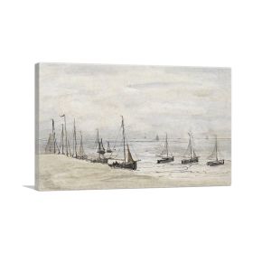Fishing Spinks On The Beach 1915 (Type: Standard Framed Canvas Print, size: 12" x 8" / 30cm x 20cm (approx))
