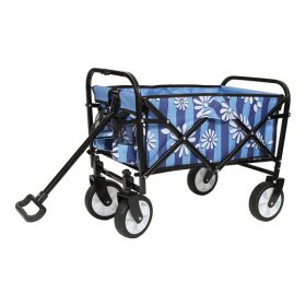 Minimeetall Colorful Collapsible Foldable Wagon Cart with strapping system, Beach Wagon (Color: as picture)
