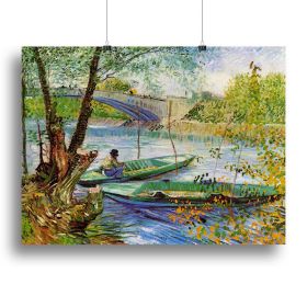 Fishing in Spring by Van Gogh Canvas Print or Poster (Type: Standard Framed Canvas Print, size: 40" x 26" / 100cm x 65cm (approx))